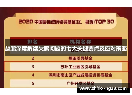 赵鹏深度解读欠薪问题的七大关键要点及应对策略